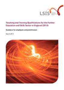 Teaching and training qualifications for the FE and skills sector (2013)