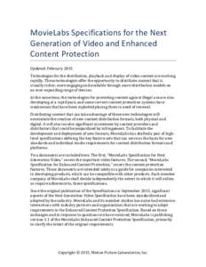 !  ! MovieLabs*Specifications!for$the$Next$ Generation)of)Video)and)Enhanced(