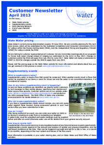 Water / Chemistry / Water pricing / Matter / Energy & Water Ombudsman / Ombudsmen in Australia