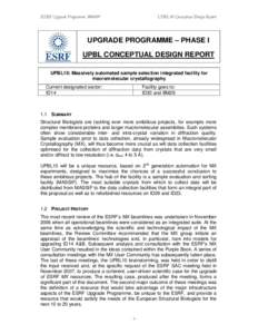 ESRF Upgrade Programme[removed]UPBL10 Conceptual Design Report UPGRADE PROGRAMME – PHASE I UPBL CONCEPTUAL DESIGN REPORT