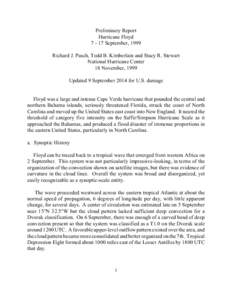 Preliminary Report Hurricane FloydSeptember, 1999 Richard J. Pasch, Todd B. Kimberlain and Stacy R. Stewart National Hurricane Center 18 November, 1999