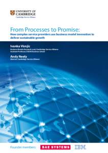 From Processes to Promise:  How complex service providers use business model innovation to deliver sustainable growth  Ivanka Visnjic