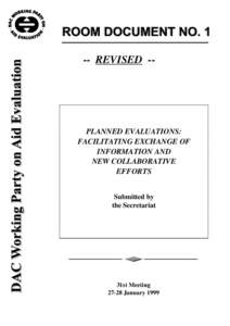 -- REVISED --  PLANNED EVALUATIONS: FACILITATING EXCHANGE OF INFORMATION AND NEW COLLABORATIVE