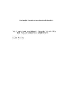 Electronics / Dataflow / Reconfigurable video coding / SIGNAL / Parallel computing / Multi-core processor / Futures and promises / Digital signal processing / Computing / Computer architecture / Concurrent computing