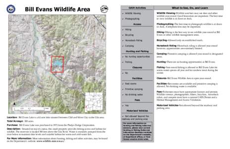 Bill Evans Wildlife Area  GAIN Activities a Wildlife Viewing a Photographing Access