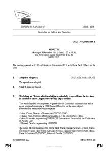 [removed]EUROPEAN PARLIAMENT Committee on Culture and Education  CULT_PV(2013)1104_1