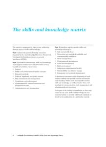 enHealth Environmental Health Officer Skills and Knowledge Matrix