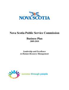 Nova Scotia Public Service Commission Business Plan[removed]Leadership and Excellence in Human Resource Management