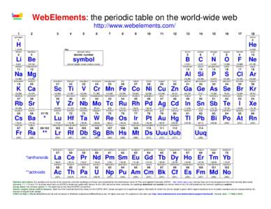 WebElements: the periodic table on the world-wide web http://www.webelements.com/ 1 2