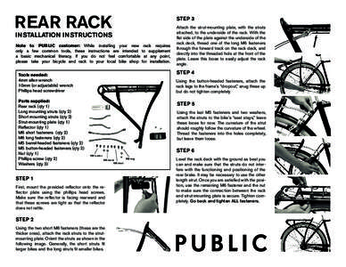 REAR RACK  STEP 3 INSTALLATION INSTRUCTIONS Note to PUBLIC customer: While installing your new