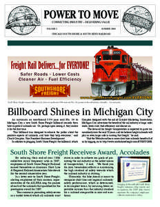 Michigan City /  Indiana / South Bend /  Indiana / South Shore Line / South Shore / Shortline railroad / Jake Award / Freight rail transport / Transport / Land transport / Chicago SouthShore and South Bend Railroad