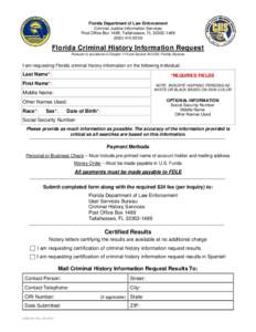 Criminal History Information Request