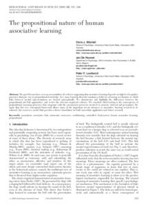 The propositional nature of human associative learning