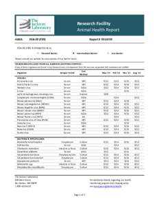 Research Facility Animal Health Report AREA: FGB‐39 (F39)