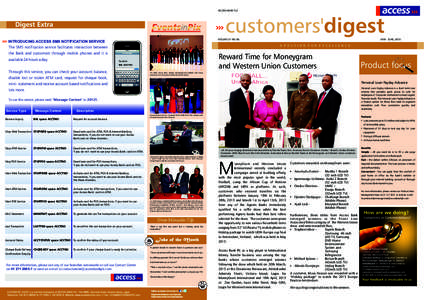 ACCESS BANK PLC  VOLUME 21 NO. 06 INTRODUCING ACCESS SMS NOTIFICATION SERVICE