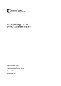 Hydrogeology of the Dongara Borehole Line Department of Water Hydrogeological Record Series Report HG 4