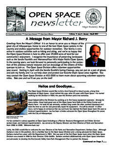 OPEN SPACE  newsletter A Quarterly Newsletter of the Open Space Division and the Open Space Alliance