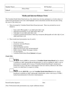 Abbeville High School Media Release Form