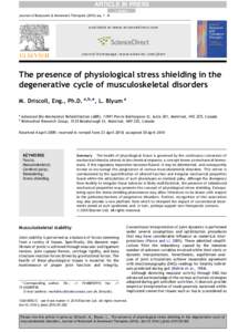 The presence of physiological stress shielding in the degenerative cycle of musculoskeletal disorders
