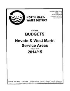 NORTH ffiATIN WATER DISTilICT 999 Rush Creek Place PO Box 146 Novato, CA 94948