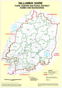 NILLUMBIK SHIRE TOWN, SUBURB AND RURAL DISTRICT NAMES AND BOUNDARIES MURRINDINDI E