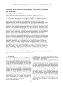 WATER RESOURCES RESEARCH, VOL. 38, NO. 9, 1178, doi:2001WR000704, 2002  Upscaling of soil hydraulic properties for steady state evaporation and infiltration Jianting Zhu and Binayak P. Mohanty Biological and Agri