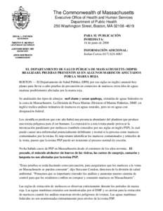 The Commonwealth of Massachusetts Executive Office of Health and Human Services Department of Public Health 250 Washington Street, Boston, MA[removed]DEVAL L. PATRICK GOVERNOR