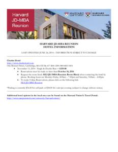 Microsoft Word - Hotel Information JD-MBA Reunion Fall[removed]doc