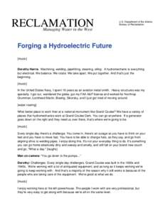 Forging a Hydroelectric Future