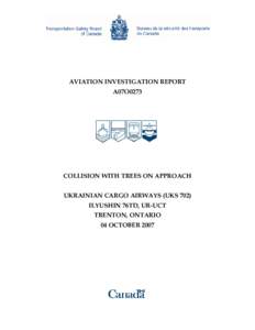 AVIATION INVESTIGATION REPORT A07O0273 COLLISION WITH TREES ON APPROACH UKRAINIAN CARGO AIRWAYS (UKS 702) ILYUSHIN 76TD, UR-UCT