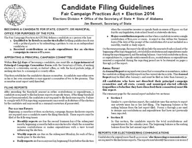 Candidate Filing Guidelines Fair Campaign Practices Act Elections Division 