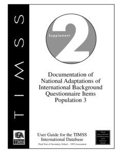 Documentation of National Adaptations of International Background Questionnaire Items Population 3