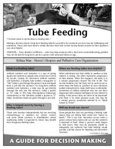Feeding tube document from Kokua Mau