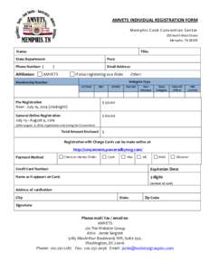 AMVETS INDIVIDUAL REGISTRATION FORM Memphis Cook Convention Center 255 North Main Street Memphis, TN[removed]Name: