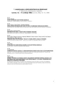 1. savjetovanje o elektrodistributivnoj djelatnosti/ 1st Electricity Distribution Session Lovran, 12. – 14. svibnjaLovran, May, Mladen Mandić