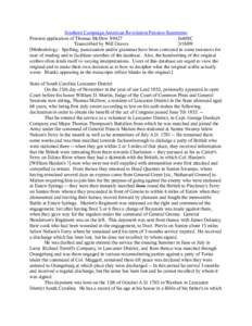 Southern Campaign American Revolution Pension Statements Pension application of Thomas McDow S9427 fn40SC Transcribed by Will Graves[removed]Methodology: Spelling, punctuation and/or grammar have been corrected in some 