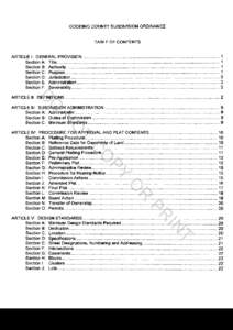 COUNrySUBDIVISION ORDINANCE GOODING TABLEOF CONTENTS  ................1
