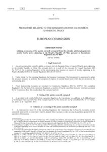 Commission Notice initiating a screening of the parties currently exempted from the extended anti-dumping duty on certain bicycle parts originating in the People’s Republic of China pursuant to Commission Regulation (E