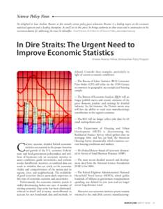 Science Policy News I’m delighted to have Andrew Reamer as this month’s science policy guest columnist. Reamer is a leading expert on the economic statistical agencies and a leading champion. As you’ll see in this 