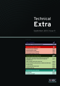 Technical  Extra September 2013 | Issue 11  In this issue: