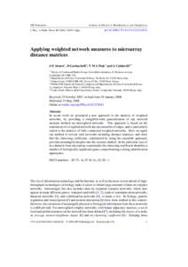 Applying weighted network measures to microarray distance matrices