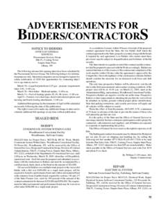 ADVERTISEMENTS FOR  BIDDERS/CONTRACTORS NOTICE TO BIDDERS OFFICE OF GENERAL SERVICES