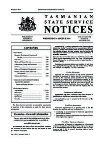 TASMANIAN GOVERNMENT GAZETTE  4 August