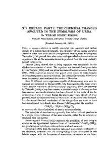 XII. UREASE. PART I. THE CHEMICAL CHANGES INVOLVED IN THE ZYMOLYSIS OF UREA. BY WILLIAM ROBERT FEARON.