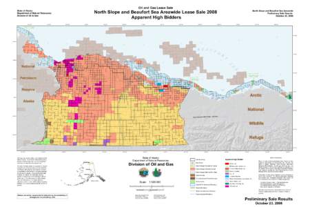 Oil and Gas Lease Sale  North Slope and Beaufort Sea Areawide Lease Sale 2008 Apparent High Bidders  State of Alaska