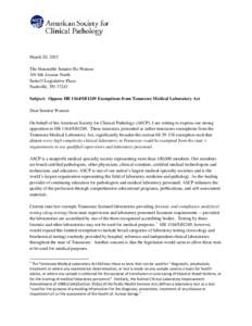 Immunology / Laboratory equipment / Medical laboratory scientist / Microbiologists / American Society for Clinical Pathology / Medical laboratory / Clinical Laboratory Improvement Amendments / College of American Pathologists / Clinical pathology / Medicine / Pathology / Medical specialties