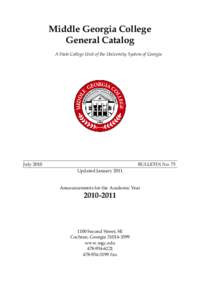 [removed]Middle Georgia College Catalog