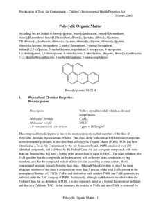 Chemistry / Medicine / Polycyclic aromatic hydrocarbon / Aromatic hydrocarbon / Fluoranthene / C20H12 / Pyrene / Particle / Coal tar / Carcinogens / Astrochemistry / Origin of life