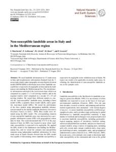 Nat. Hazards Earth Syst. Sci., 14, 2215–2231, 2014 www.nat-hazards-earth-syst-sci.net[removed]doi:[removed]nhess[removed] © Author(s[removed]CC Attribution 3.0 License.  Non-susceptible landslide areas in Ital