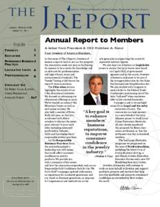 The January - February 2008 Volume 12, No. 1 Annual Report to Members